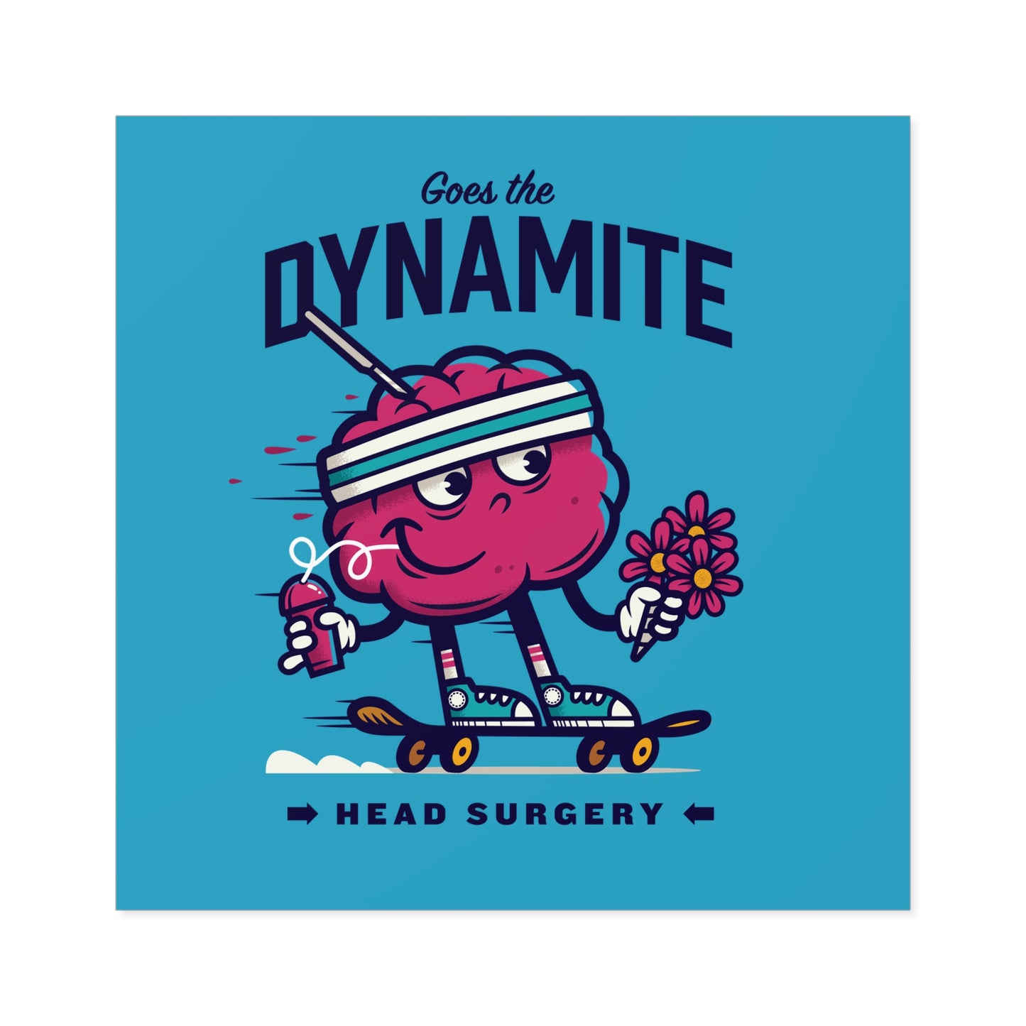 "Brainy" Square Sticker, Indoor/Outdoor