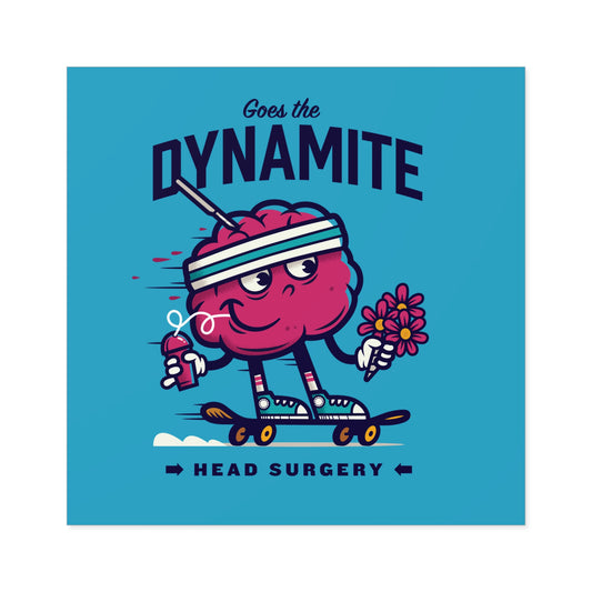 "Brainy" Square Sticker, Indoor/Outdoor